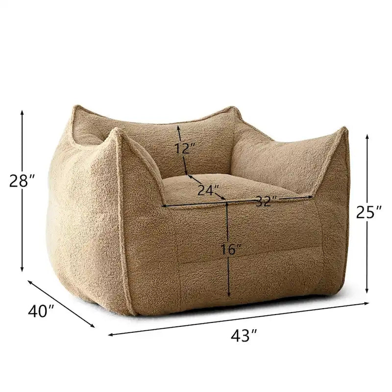 Canapé Boucle Crème — Causeuse / Ottoman / Individuel, 1-2 Personnes