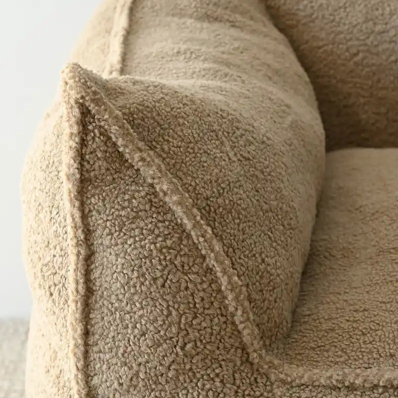 Canapé Boucle Crème — Causeuse / Ottoman / Individuel, 1-2 Personnes