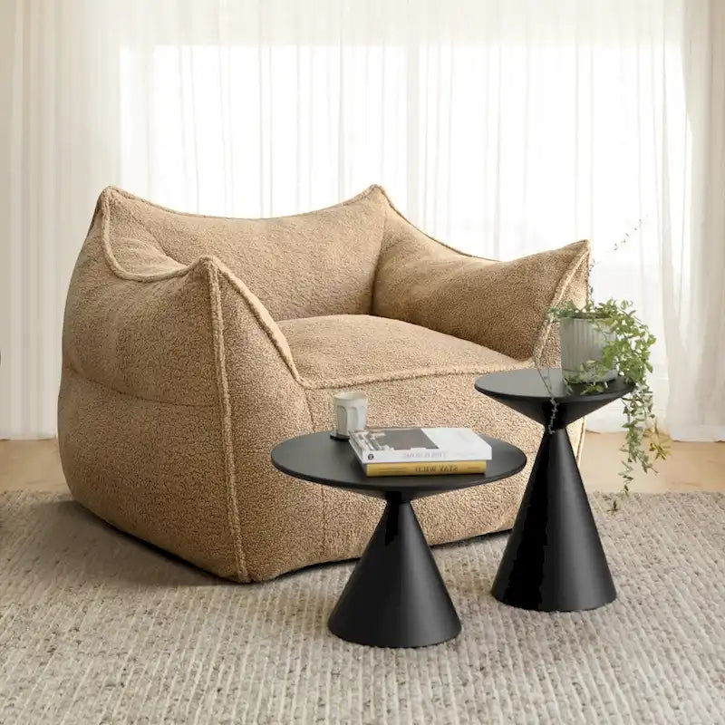 Canapé Boucle Crème — Causeuse / Ottoman / Individuel, 1-2 Personnes