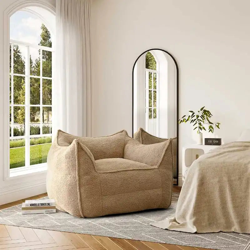 Canapé Boucle Crème — Causeuse / Ottoman / Individuel, 1-2 Personnes