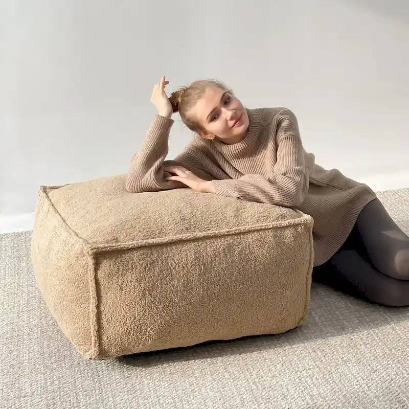Canapé Boucle Crème — Causeuse / Ottoman / Individuel, 1-2 Personnes