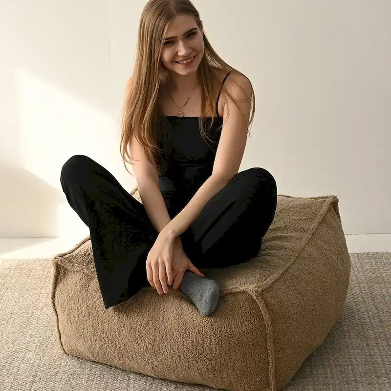 Canapé Boucle Crème — Causeuse / Ottoman / Individuel, 1-2 Personnes