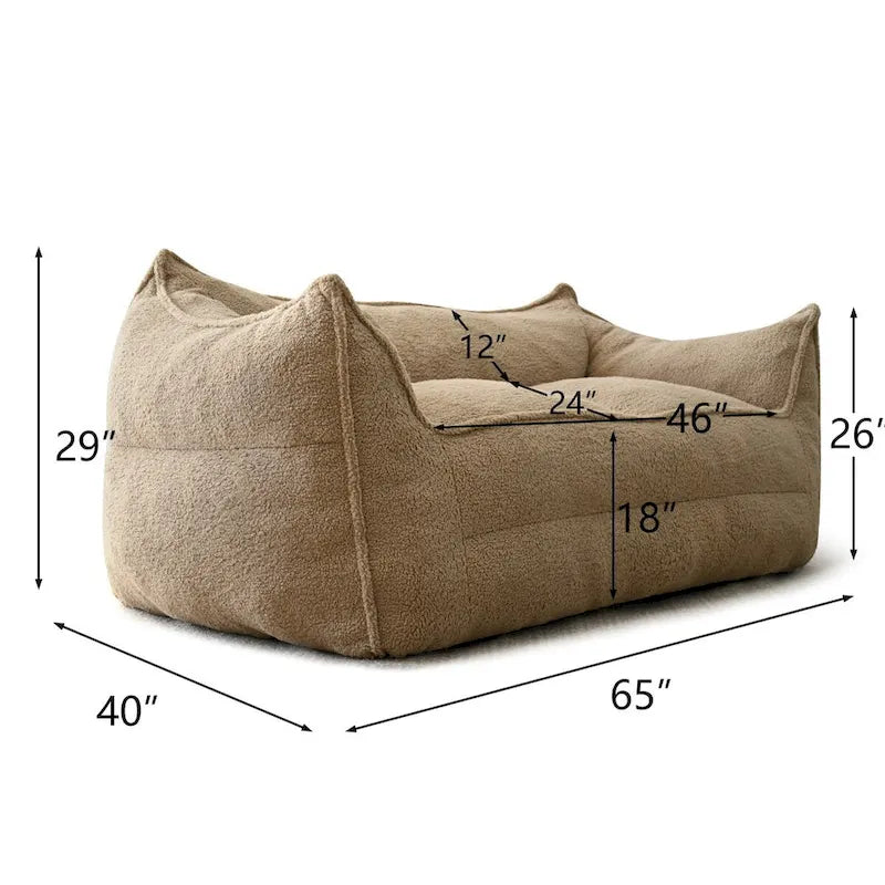 Canapé Boucle Crème — Causeuse / Ottoman / Individuel, 1-2 Personnes