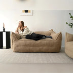 Canapé Boucle Crème — Causeuse / Ottoman / Individuel, 1-2 Personnes