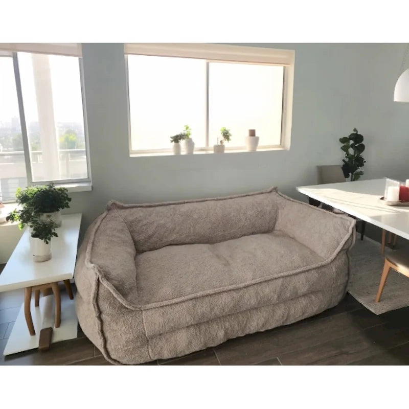 Canapé Boucle Crème — Causeuse / Ottoman / Individuel, 1-2 Personnes