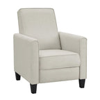 Fauteuil inclinable traditionnel beige/gris/bleu à dossier poussoir avec passepoil – 1 personne