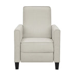Fauteuil inclinable traditionnel beige/gris/bleu à dossier poussoir avec passepoil – 1 personne