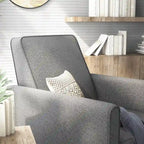 Fauteuil inclinable traditionnel beige/gris/bleu à dossier poussoir avec passepoil – 1 personne