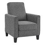 Fauteuil inclinable traditionnel beige/gris/bleu à dossier poussoir avec passepoil – 1 personne