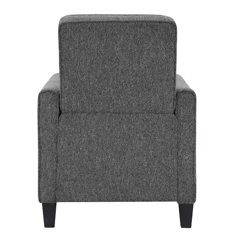 Fauteuil inclinable traditionnel beige/gris/bleu à dossier poussoir avec passepoil – 1 personne