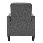Fauteuil inclinable traditionnel beige/gris/bleu à dossier poussoir avec passepoil – 1 personne