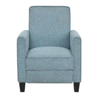 Fauteuil inclinable traditionnel beige/gris/bleu à dossier poussoir avec passepoil – 1 personne