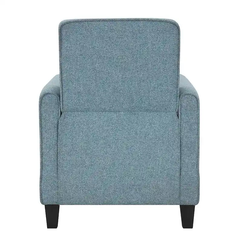 Fauteuil inclinable traditionnel beige/gris/bleu à dossier poussoir avec passepoil – 1 personne
