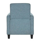 Fauteuil inclinable traditionnel beige/gris/bleu à dossier poussoir avec passepoil – 1 personne