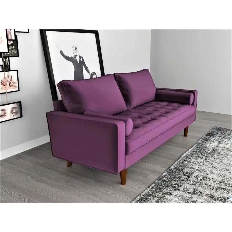Canapé 3 places en velours style Mid-Century – 8 coloris