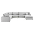 Canapé sectionnel en velours 7 places – Style moderne, 7 places | Gris clair / Cognac / Bleu marine / Rose poudré / Blanc / Gris / Vert