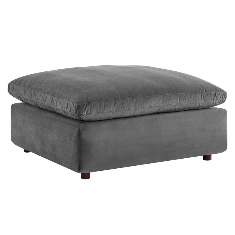 Canapé sectionnel en velours 7 places – Style moderne, 7 places | Gris clair / Cognac / Bleu marine / Rose poudré / Blanc / Gris / Vert