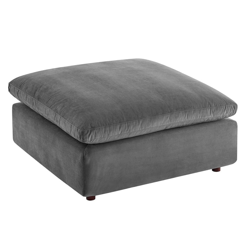 Canapé sectionnel en velours 7 places – Style moderne, 7 places | Gris clair / Cognac / Bleu marine / Rose poudré / Blanc / Gris / Vert
