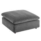 Canapé sectionnel en velours 7 places – Style moderne, 7 places | Gris clair / Cognac / Bleu marine / Rose poudré / Blanc / Gris / Vert