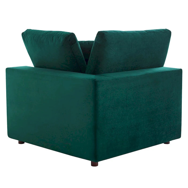 Canapé sectionnel en velours 7 places – Style moderne, 7 places | Gris clair / Cognac / Bleu marine / Rose poudré / Blanc / Gris / Vert