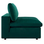 Canapé sectionnel en velours 7 places – Style moderne, 7 places | Gris clair / Cognac / Bleu marine / Rose poudré / Blanc / Gris / Vert