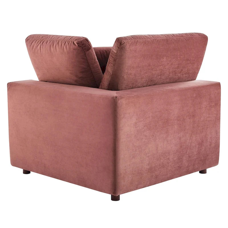 Canapé sectionnel en velours 7 places – Style moderne, 7 places | Gris clair / Cognac / Bleu marine / Rose poudré / Blanc / Gris / Vert