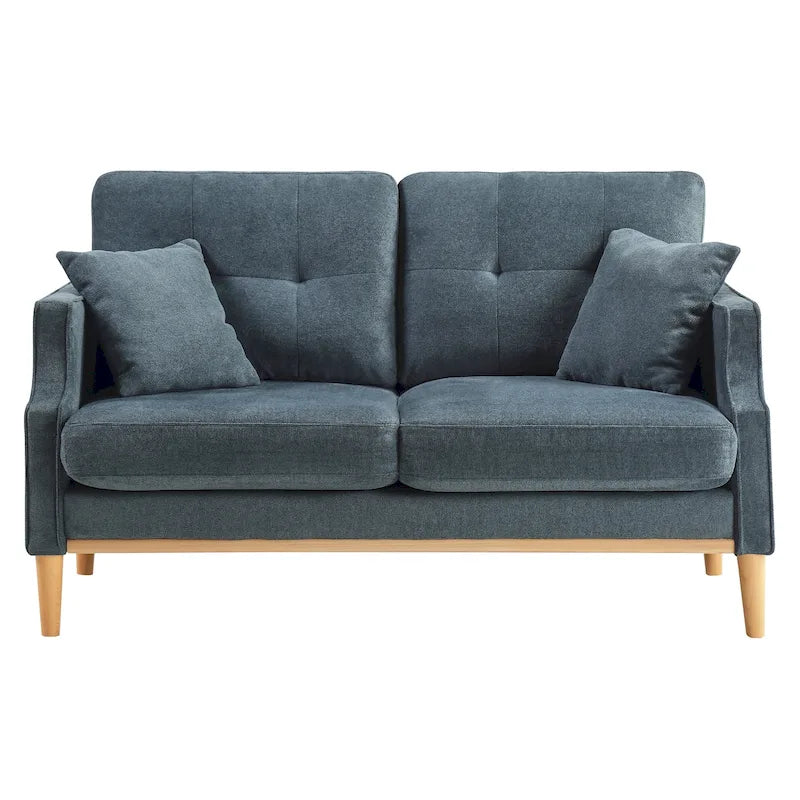 Causeuse/canapé 2 places bleu/vert/gris avec ports USB