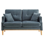 Causeuse/canapé 2 places bleu/vert/gris avec ports USB