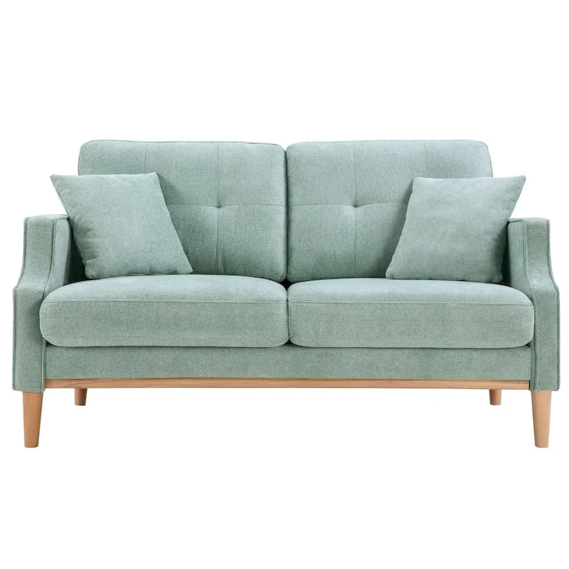 Causeuse/canapé 2 places bleu/vert/gris avec ports USB