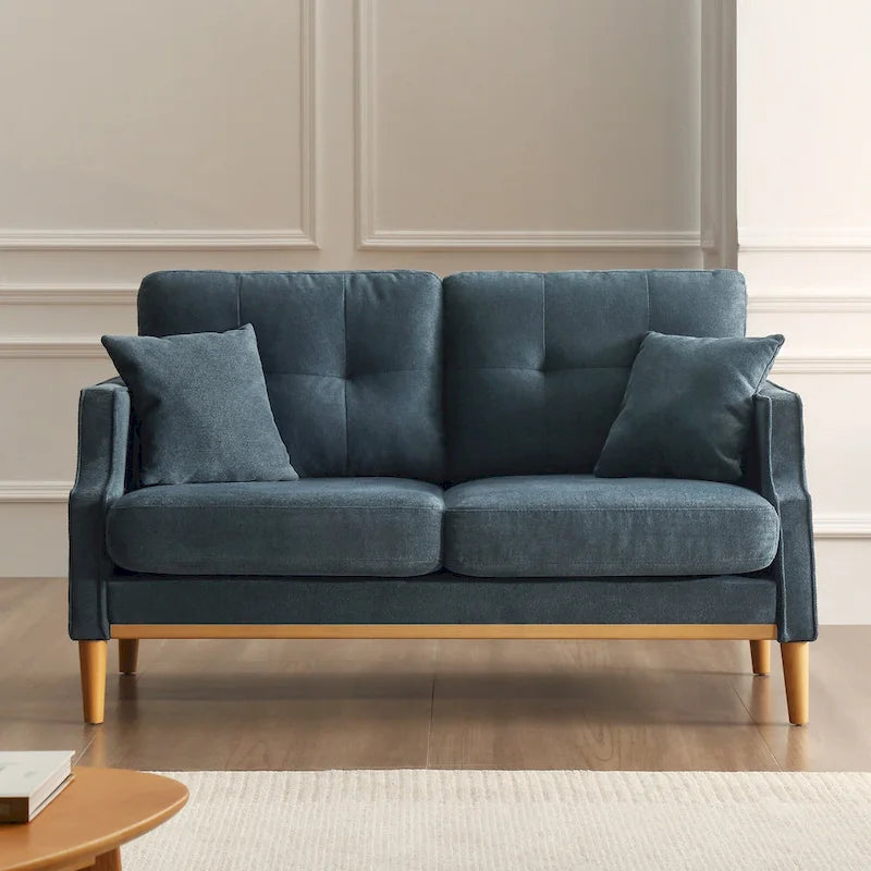 Causeuse/canapé 2 places bleu/vert/gris avec ports USB