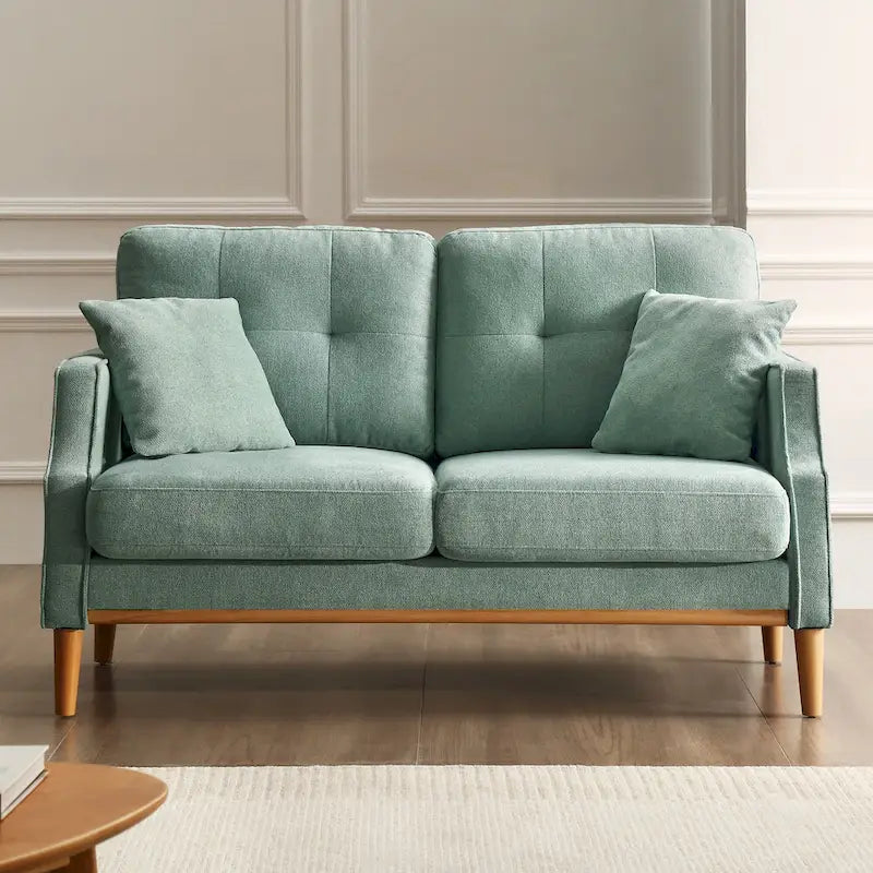 Causeuse/canapé 2 places bleu/vert/gris avec ports USB