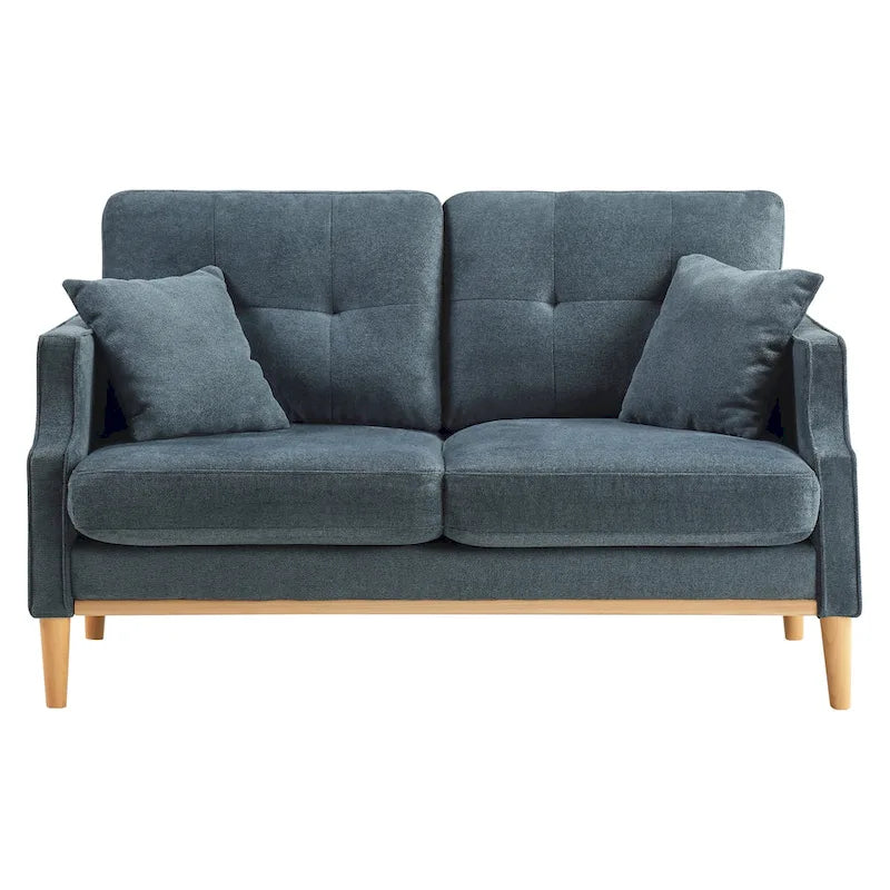 Causeuse/canapé 2 places bleu/vert/gris avec ports USB