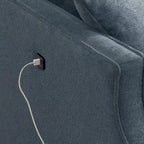 Causeuse/canapé 2 places bleu/vert/gris avec ports USB