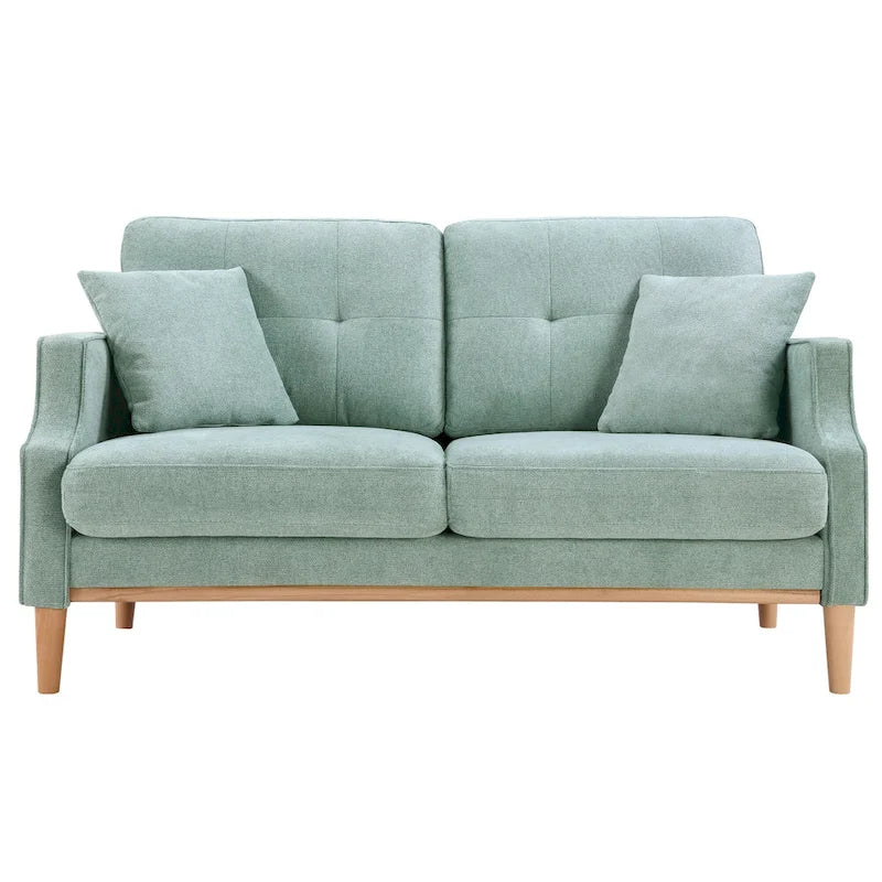 Causeuse/canapé 2 places bleu/vert/gris avec ports USB