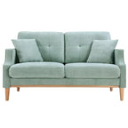 Causeuse/canapé 2 places bleu/vert/gris avec ports USB