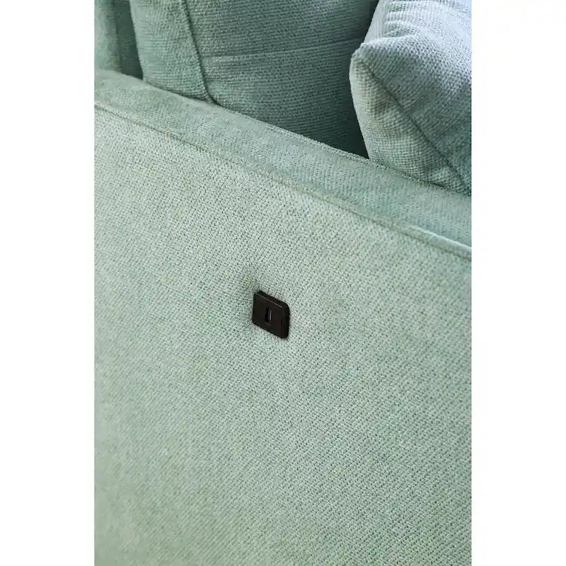 Causeuse/canapé 2 places bleu/vert/gris avec ports USB