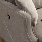Causeuse/canapé 2 places bleu/vert/gris avec ports USB