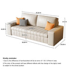 Canapé-lit 2 places en tissu gris clair / orange / noir avec rangement, 119 cm / 150 cm