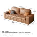 Canapé-lit 2 places en tissu gris clair / orange / noir avec rangement, 119 cm / 150 cm