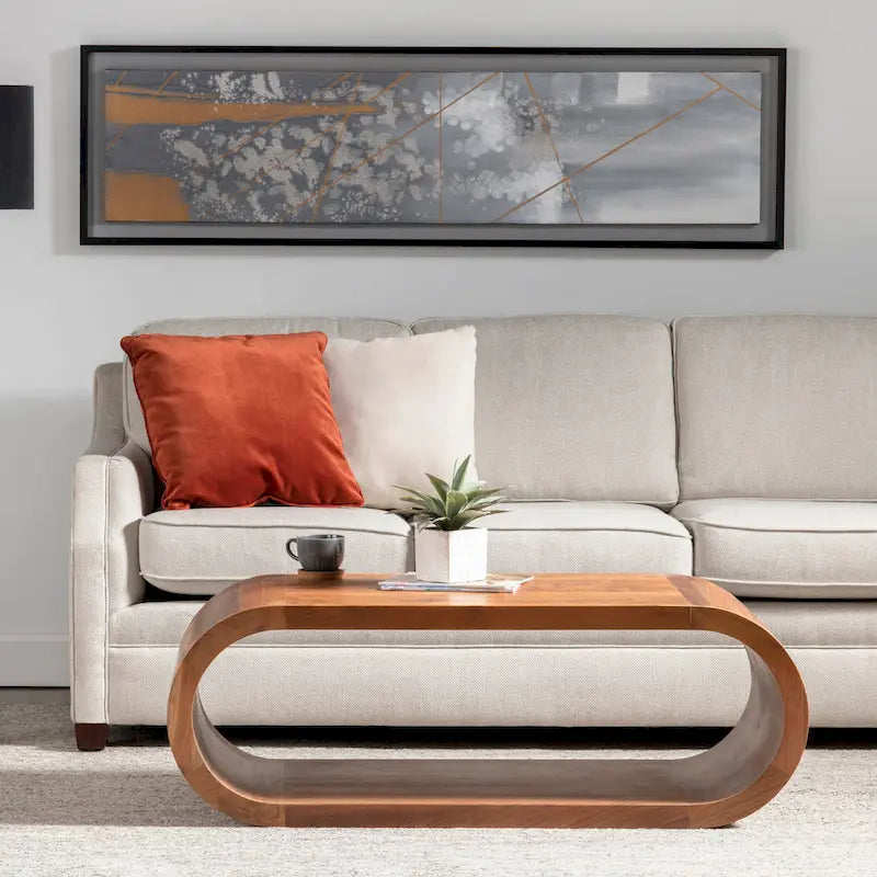 Table basse à plateau en noyer – 2 personnes, 130 cm × 58 cm × 46 cm