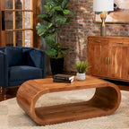 Table basse à plateau en noyer – 2 personnes, 130 cm × 58 cm × 46 cm