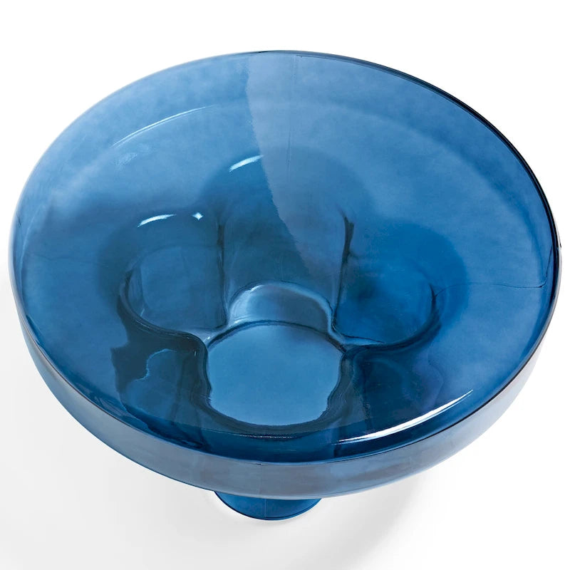 Table basse ronde en verre en forme de fleur, pour 1 à 2 personnes, couleur ambre / verte / violette / turquoise