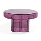 Table basse ronde en verre en forme de fleur, pour 1 à 2 personnes, couleur ambre / verte / violette / turquoise