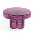 Table basse ronde en verre en forme de fleur, pour 1 à 2 personnes, couleur ambre / verte / violette / turquoise