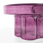 Table basse ronde en verre en forme de fleur, pour 1 à 2 personnes, couleur ambre / verte / violette / turquoise