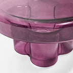 Table basse ronde en verre en forme de fleur, pour 1 à 2 personnes, couleur ambre / verte / violette / turquoise