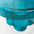 Table basse ronde en verre en forme de fleur, pour 1 à 2 personnes, couleur ambre / verte / violette / turquoise