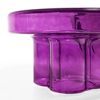 Table basse ronde en verre en forme de fleur, pour 1 à 2 personnes, couleur ambre / verte / violette / turquoise
