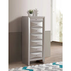 Commode lingerie 7 tiroirs une personne, coloris cerise / blanc / gris / argent / noir / cappuccino