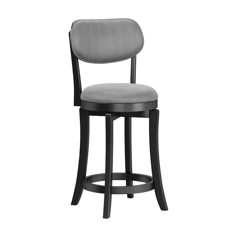 Tabouret de comptoir pivotant noir et gris ardoise - À l'unité